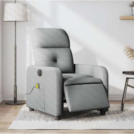 Sillón reclinable de masaje eléctrico tela gris claro de , Sillones - Ref: Foro24-3206786, Precio: 246,54 €, Descuento: %