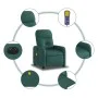 Sillón reclinable de masaje eléctrico tela verde oscuro de , Sillones - Ref: Foro24-3206792, Precio: 254,28 €, Descuento: %