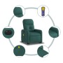 Elektrischer Massagesessel mit verstellbarer Liege, dunkelgrüner Stoff von , Sessel - Ref: Foro24-3206828, Preis: 316,57 €, R...