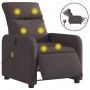 Sillón reclinable de masaje eléctrico tela marrón oscuro de , Sillones - Ref: Foro24-3206695, Precio: 272,44 €, Descuento: %