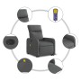 Liftable reclining electric massage chair dark gray fabric by , Armchairs - Ref: Foro24-3206727, Price: 332,92 €, Discount: %