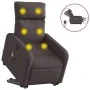 Sillón masaje eléctrico reclinable elevable tela marrón oscuro de , Sillones - Ref: Foro24-3206731, Precio: 355,30 €, Descuen...