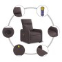 Elektrischer, verstellbarer Massagesessel aus dunkelbraunem Stoff von , Sessel - Ref: Foro24-3206731, Preis: 331,70 €, Rabatt: %