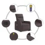 Sillón masaje eléctrico reclinable elevable tela marrón oscuro de , Sillones - Ref: Foro24-3206731, Precio: 355,30 €, Descuen...
