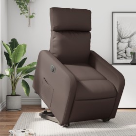 Sillón reclinable elevable eléctrico de cuero sintético marrón de , Sillones - Ref: Foro24-3206765, Precio: 298,91 €, Descuen...
