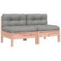 Garden sofas without armrests with cushions 2 units Douglas wood by , Modular outdoor sofas - Ref: Foro24-838163, Price: 176,...