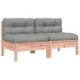 Garden sofas without armrests with cushions 2 units Douglas wood by , Modular outdoor sofas - Ref: Foro24-838163, Price: 174,...