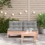 Garden sofas without armrests with cushions 2 units Douglas wood by , Modular outdoor sofas - Ref: Foro24-838163, Price: 174,...