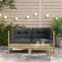 Garden corner sofa with 2 cushions impregnated pine wood by , Modular outdoor sofas - Ref: Foro24-838156, Price: 209,83 €, Di...