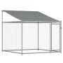 Dach und Türen des Hundekäfigs aus grau verzinktem Stahl, 8 x 2 x 2 m von , Hundehütten und Zäune - Ref: Foro24-3209565, Prei...