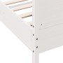 Bettgestell aus weißem Kiefernholz mit Kopfteil 100 x 200 cm von , Betten und Lattenroste - Ref: Foro24-842563, Preis: 117,35...