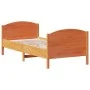 Estructura cama con cabecero madera pino marrón cera 75x190 cm de , Camas y somieres - Ref: Foro24-842577, Precio: 100,13 €, ...
