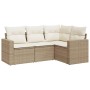 Garden sofa set with cushions 4 pieces beige synthetic rattan by , Modular outdoor sofas - Ref: Foro24-3251245, Price: 344,16...