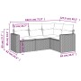 Garden sofa set with cushions 4 pieces beige synthetic rattan by , Modular outdoor sofas - Ref: Foro24-3251245, Price: 344,16...