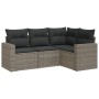 4-piece garden sofa set and gray synthetic rattan cushions by , Modular outdoor sofas - Ref: Foro24-3251247, Price: 307,24 €,...