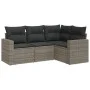4-piece garden sofa set and gray synthetic rattan cushions by , Modular outdoor sofas - Ref: Foro24-3251247, Price: 282,50 €,...