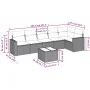 7-teiliges Gartensofa-Set und beigefarbene synthetische Rattankissen von , Modulare Sofas für den Außenbereich - Ref: Foro24-...