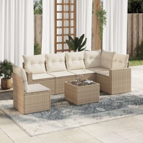 7-piece garden sofa set and beige synthetic rattan cushions by , Modular outdoor sofas - Ref: Foro24-3251375, Price: 522,45 €...