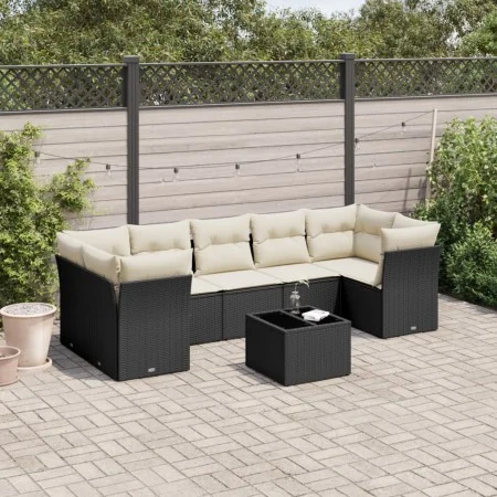 Set de sofás de jardín 8 piezas y cojines ratán sintético negro de , Conjuntos de jardín - Ref: Foro24-3249125, Precio: 487,3...