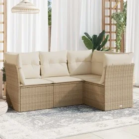 Garden sofa set with cushions 4 pieces beige synthetic rattan by , Garden sets - Ref: Foro24-3249417, Price: 301,47 €, Discou...