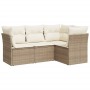 Garden sofa set with cushions 4 pieces beige synthetic rattan by , Garden sets - Ref: Foro24-3249417, Price: 319,83 €, Discou...