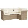 Garden sofa set with cushions 4 pieces beige synthetic rattan by , Garden sets - Ref: Foro24-3249417, Price: 301,47 €, Discou...
