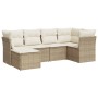 Garden sofa set with cushions 6 pieces beige synthetic rattan by , Garden sets - Ref: Foro24-3249787, Price: 427,05 €, Discou...
