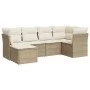 Garden sofa set with cushions 6 pieces beige synthetic rattan by , Garden sets - Ref: Foro24-3249787, Price: 404,72 €, Discou...
