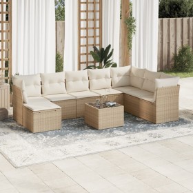 Set de sofás de jardín 9 pzas con cojines ratán sintético beige de , Conjuntos de jardín - Ref: Foro24-3249897, Precio: 621,7...