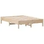 Solid pine wood bed frame 120x190 cm by , Beds and slatted bases - Ref: Foro24-842722, Price: 85,26 €, Discount: %