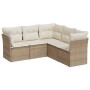 Gartensofa-Set mit Kissen, 5-teilig, beiges synthetisches Rattan von , Gartensets - Ref: Foro24-3249457, Preis: 367,95 €, Rab...