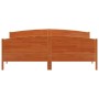 Bed frame with wax brown pine wood headboard 180x200 cm by , Beds and slatted bases - Ref: Foro24-3216166, Price: 254,10 €, D...