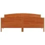 Bed frame with wax brown pine wood headboard 180x200 cm by , Beds and slatted bases - Ref: Foro24-3216166, Price: 250,88 €, D...