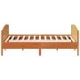 Bed frame with wax brown pine wood headboard 180x200 cm by , Beds and slatted bases - Ref: Foro24-3216166, Price: 250,88 €, D...