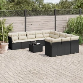 Garden sofa set 12 pieces with black synthetic rattan cushions by , Garden sets - Ref: Foro24-3250255, Price: 734,80 €, Disco...