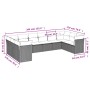 Gartensofa-Set 10-teilig mit schwarzen synthetischen Rattankissen von , Gartensets - Ref: Foro24-3250035, Preis: 592,08 €, Ra...
