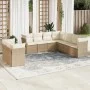 9-teiliges Gartensofa-Set mit beigen synthetischen Rattankissen von , Gartensets - Ref: Foro24-3249677, Preis: 634,96 €, Raba...