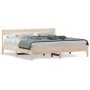 Bed frame with solid pine wood headboard 180x200 cm by , Beds and slatted bases - Ref: Foro24-3216203, Price: 174,31 €, Disco...