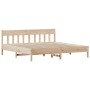 Bed frame with solid pine wood headboard 180x200 cm by , Beds and slatted bases - Ref: Foro24-3216203, Price: 176,51 €, Disco...