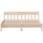 Bed frame with solid pine wood headboard 180x200 cm by , Beds and slatted bases - Ref: Foro24-3216203, Price: 176,51 €, Disco...