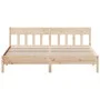 Bed frame with solid pine wood headboard 180x200 cm by , Beds and slatted bases - Ref: Foro24-3216203, Price: 174,31 €, Disco...