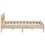 Bed frame with solid pine wood headboard 180x200 cm by , Beds and slatted bases - Ref: Foro24-3216203, Price: 176,51 €, Disco...