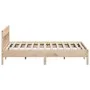 Bed frame with solid pine wood headboard 180x200 cm by , Beds and slatted bases - Ref: Foro24-3216203, Price: 174,31 €, Disco...