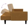 Braunes 2-Sitzer-Schlafsofa aus Samt von , Sofas - Ref: Foro24-375782, Preis: 275,12 €, Rabatt: %