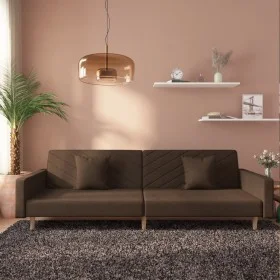 2-seater sofa bed with two brown fabric pillows by , Sofas - Ref: Foro24-375903, Price: 277,01 €, Discount: %