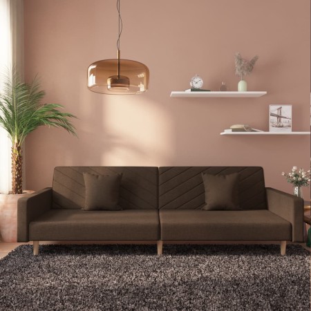 2-Sitzer-Schlafsofa mit zwei braunen Stoffkissen von , Sofas - Ref: Foro24-375903, Preis: 281,37 €, Rabatt: %