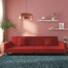 2-Sitzer-Schlafsofa mit zwei roten Samtkissen von , Sofas - Ref: Foro24-375922, Preis: 263,99 €, Rabatt: %