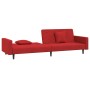 Sofá cama de 2 plazas con dos almohadas terciopelo rojo tinto de , Sofás - Ref: Foro24-375922, Precio: 268,68 €, Descuento: %