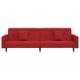 Sofá cama de 2 plazas con dos almohadas terciopelo rojo tinto de , Sofás - Ref: Foro24-375922, Precio: 268,68 €, Descuento: %