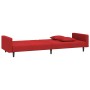 Sofá cama de 2 plazas con dos almohadas terciopelo rojo tinto de , Sofás - Ref: Foro24-375922, Precio: 268,68 €, Descuento: %